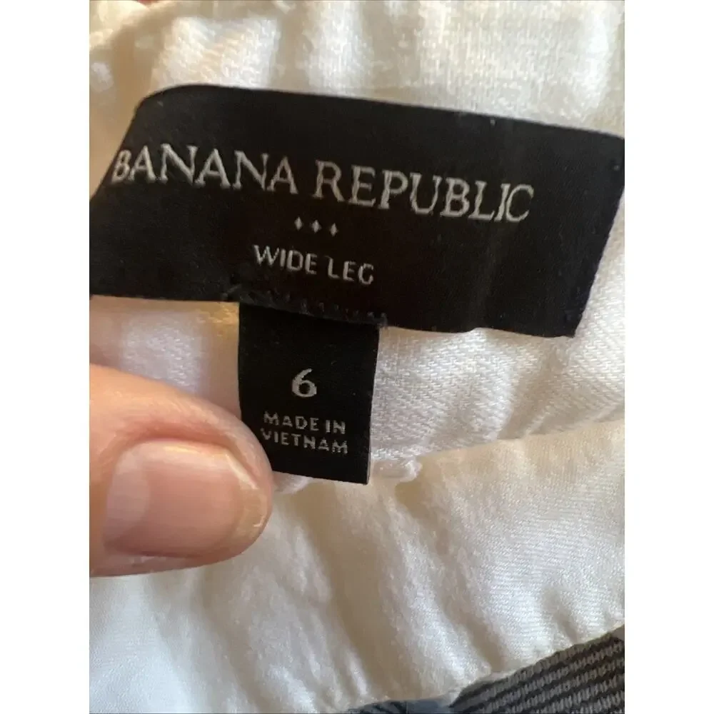 Banana Republic White Linen Wide Leg High Rise Pleated Pants Boho Euro Summer 6